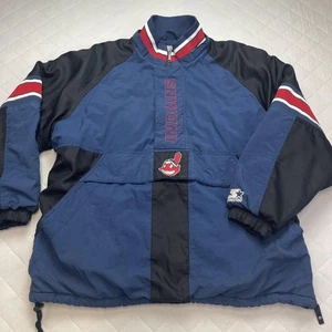 Vintage Cleveland Indians Jacke Herren Large MLB Baseball Pullover Starter 90s - Bild 1 von 14