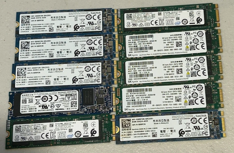 128GB Iternal Solid State Mixed 10 pcs - Image 1 of 1