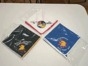 NEW BOY SCOUT NECKERCHIEF 1970's 1974 1975 1976 WEST POINT CAMPOREE lot of 3 - Picture 1 of 4