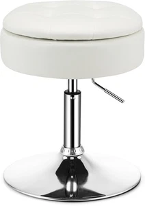 360° Swivel Bar Stool  w/ Lid Tufted Vanity Stool Height Adjustable Dining Chair - Picture 1 of 10