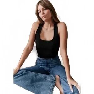 Sezane Juan Tanktop schwarz gerippt Größe XS - Bild 1 von 6