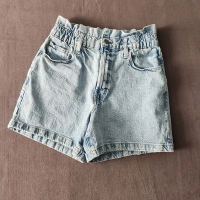 A.N.A. Shorts Womans Size 8 Light Wash Blue Denim High Waisted Paperbag  - Image 1 of 4