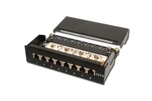 10x Digitus® Cat. 6 mini patchs de bureau, noir, 8 positions - Photo 1/1
