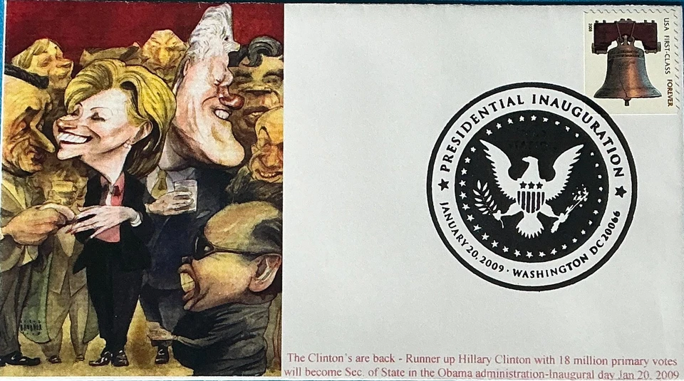 GG (Gary Gozemba) Cachet Inauguration Day 2009 Barrack Obama Hillary Clinton  - Image 1 of 1