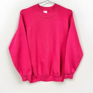 Vintage rosa Sweatshirt mit Rundhalsausschnitt Damen Small Fruit of the Loom Raglan hergestellt in den USA - Bild 1 von 10