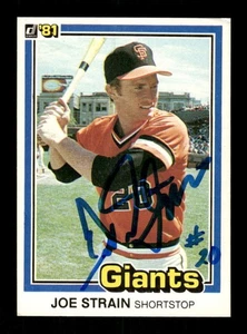 Maglia 1981 Donruss 73 Joe Strain autografa firmata #, centrata MZ BXCP57 - Foto 1 di 2