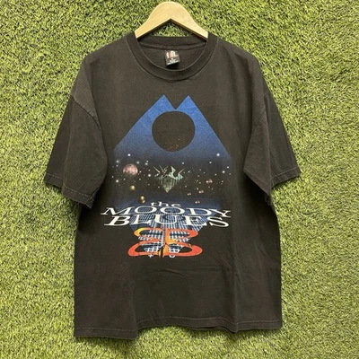 Vintage 90s The Moody Blues Concert Tour T-Shirt Mens XL Black Giant Band Tee - Image 1 of 4