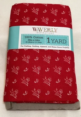 Waverly Inspirations Pre-Cut Cotton Fabric 1 Yd 100% Cotton 1 Avail. Poppy Red - Image 1 of 2