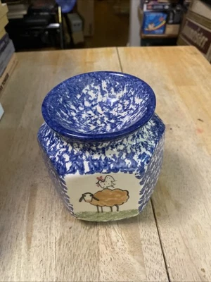 Calentador de cera/aceite Molly Dallas azul para salpicaduras ovejas Foto 1 de 4