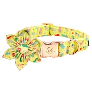 Girl Dog Collar with Flower - Summer Flower Collar for Small Medium Large Dogs - Picture 1 of 7