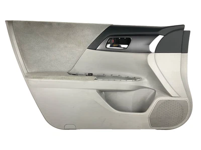 Panel de moldura de puerta del conductor delantero izquierdo Honda Accord 2013-17 gris/negro cuero OEM Foto 1 de 4