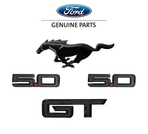 2024-2025 Mustang GT OEM Nite Pony Grille Fender & Deck Lid 4pc Emblem Set Black - Picture 1 of 7