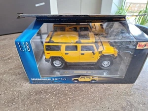 VERY HTF Maisto 2003 Hummer H2 SUV Yellow 1:18 RC Model car Boxed RARE VINTAGE - Picture 1 of 12