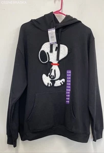 Peanuts Snoopy Maglione Donna Medium Nero Felpa Ricamata - Taglia XXL - Foto 1 di 8