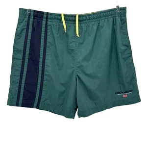 Vintage Polo Sport Ralph Lauren Mens Large Swim Trunks Shorts Green Blue - Picture 1 of 8