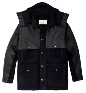Filson Mackinaw Wool Double Coat - XS & S - 20263381 Dark Navy Waxed Tin Cloth - Picture 1 of 10