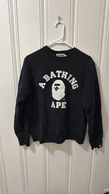 A Bathing Ape College Crewneck Sweatshirt Black Size M medium BAPE street wear - Image 1 of 4
