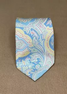 Brooks Brothers Yellow Tie With Blue Paisley Made in USA 62x3.25 - Picture 1 of 5