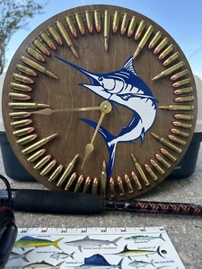 Swordfish Off Shore Deep Sea Fishing Wall Clock 12 Inch- 9mm/5.56 Inert - Picture 1 of 10