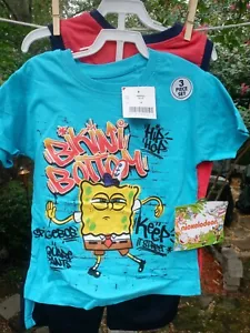 3 piece Nickelodeon Toddler BOYS Size 4, Shorts, T Shirt, Tank SPONGE BOB, NWT - Picture 1 of 5