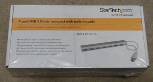 StarTech.com 7 Port Compact USB 3.0 Hub with Built-in Cable - Aluminum USB Hu... - Picture 1 of 1