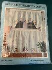 100% Polyester Kitchen Curtains 3pc New Old Vintage 
