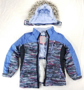 FREE COUNTRY Girls Jacket Size M 10/12 Ski Coat with Detachable Fur Hood - Picture 1 of 17