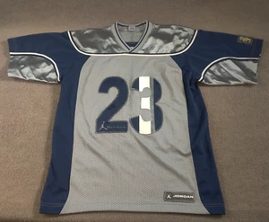 Vintage Nike Michael Jordan Jumpman Pro #23 Football Jersey Mens M Gray Blue - Picture 1 of 14