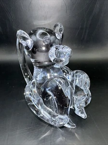 Crystal Glass Paperweight Hand blown Sculpture Happy Monkey 4” Tall - Picture 1 of 8