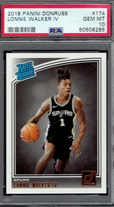 2018 Panini Donruss 174 Lonnie Walker IV RC.  PSA 10 GEM MINT.  (5050-C). - Picture 1 of 2