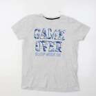 Jeff&Co Boys Grey Cotton Basic T-Shirt Size 11-12 Years Round Neck Pullover - Ga