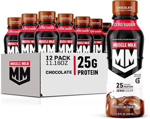 Muscle Milk Genuine Protein Shake, Chocolate, 25g Protein, 11.16 Fl Oz x 12 - Picture 1 of 6