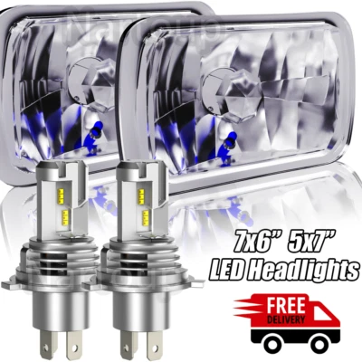 5x7 7x6 LED Headlights H4 HI-LO Beam For Toyota Pickup 1982-1995 4Runner 84-89 - Image 1 of 4