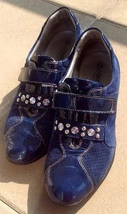 Damen Sneaker mit Keilabsatz ,Leder,dunkelblau, mit Nieten - Bild 1 von 2