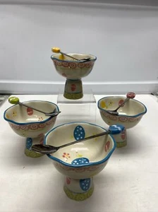 Neu im Karton 4er Set TEMPTATIONS Eiersuche Dessertschalen & Löffel OSTERN Parfaitbecher - Bild 1 von 7