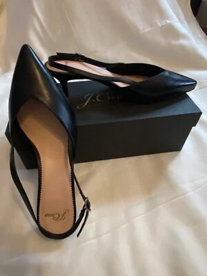 Zapatos de salón para mujer J Crew Sophia con cordones de cuero corte en V - negros - talla 8 nuevos Foto 1 de 4