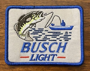 Busch Light Barsch Angeln Bier Vintage Stil Retro Eisen Nähen One Patch Kappe Mütze - Bild 1 von 1
