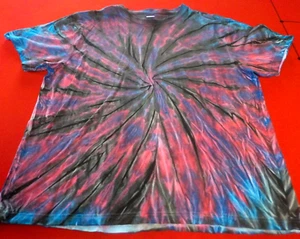 Mens Premium 100% cotton Tie dye T-shirt Blue red black spiral, size XL, new - Bild 1 von 2