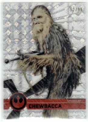 STAR WARS 2018 TOPPS HIGH TEK #23 TIDAL DIFFRACTOR PARALLEL CHEWBACCA 52/99 - Image 1 of 2