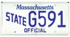 MINT Massachusetts STATE OFFICIAL License Plate #G591 No Reserve