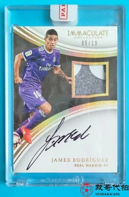 2017 Immaculate Real Madrid James Rodríguez Player-worn Sick Patch Auto 5/10 - Image 1 of 2