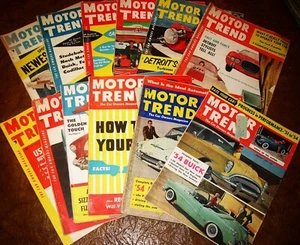 1954 54 Motor Trend Full Year! Chevrolet Pontiac Dodge Olds Ford Plymouth Buick - Imagen 1 de 12