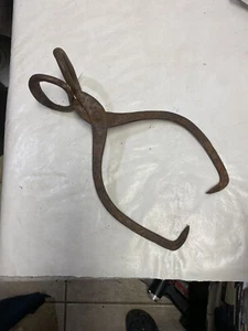 Antique Vintage 1800 Large 15" Block Ice Tongs Cast Iron - Picture 1 of 24