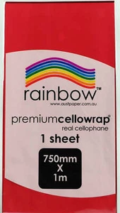Cellophane - Red - 1 sheet - 750mm x 1m - Picture 1 of 1