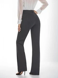 2025 Women High Waisted Boot Cut Pants 4 Pockets Bootleg Work Pants Dress Pants - Picture 1 of 14