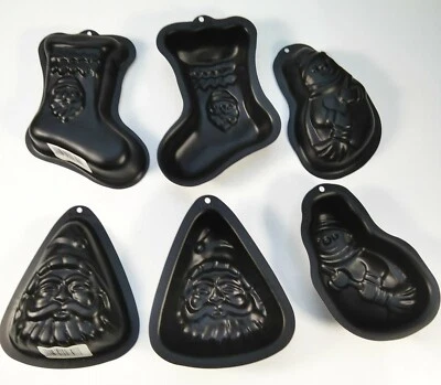 6 Stck. Mini - Motivbackformen, Stiefel, Weihnachsmann und Schneemann - Bild 1 von 2