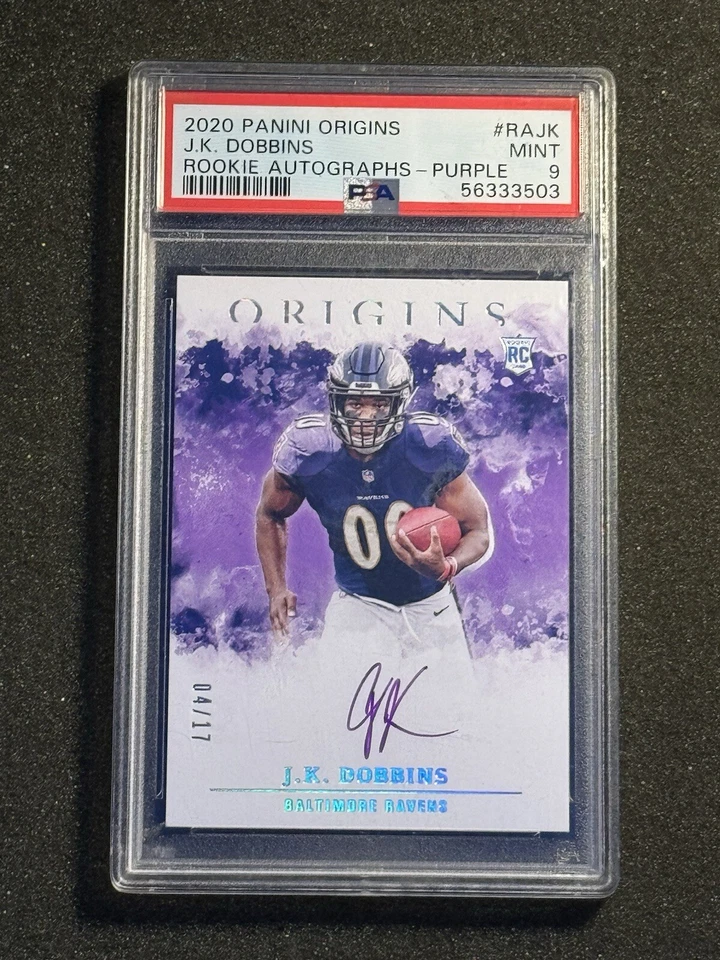 J.K. Dobbins 2020 Panini Origins On-Card Rookie Auto FOTL Purple /17 #RA-JK - Image 1 of 1