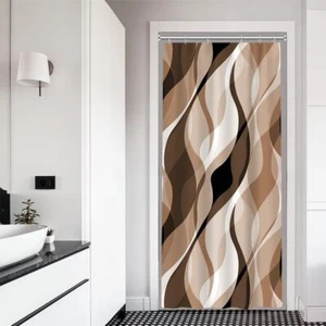 Stall Shower Curtain Small Brown Shower Curtain Set for Bathroom Modern Water - Picture 1 of 3
