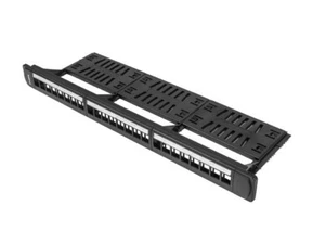 5901969416114 Lanberg PPKS-1124-B Panel krosowy 1U Lanberg - Zdjęcie 1 z 10