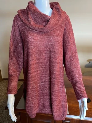 Suéter Falls Creek Para Mujer Cuello Capucha Mediano Borgoña Rojo Moteado De Gran Tamaño Usado en Excelente Condición Foto 1 de 4